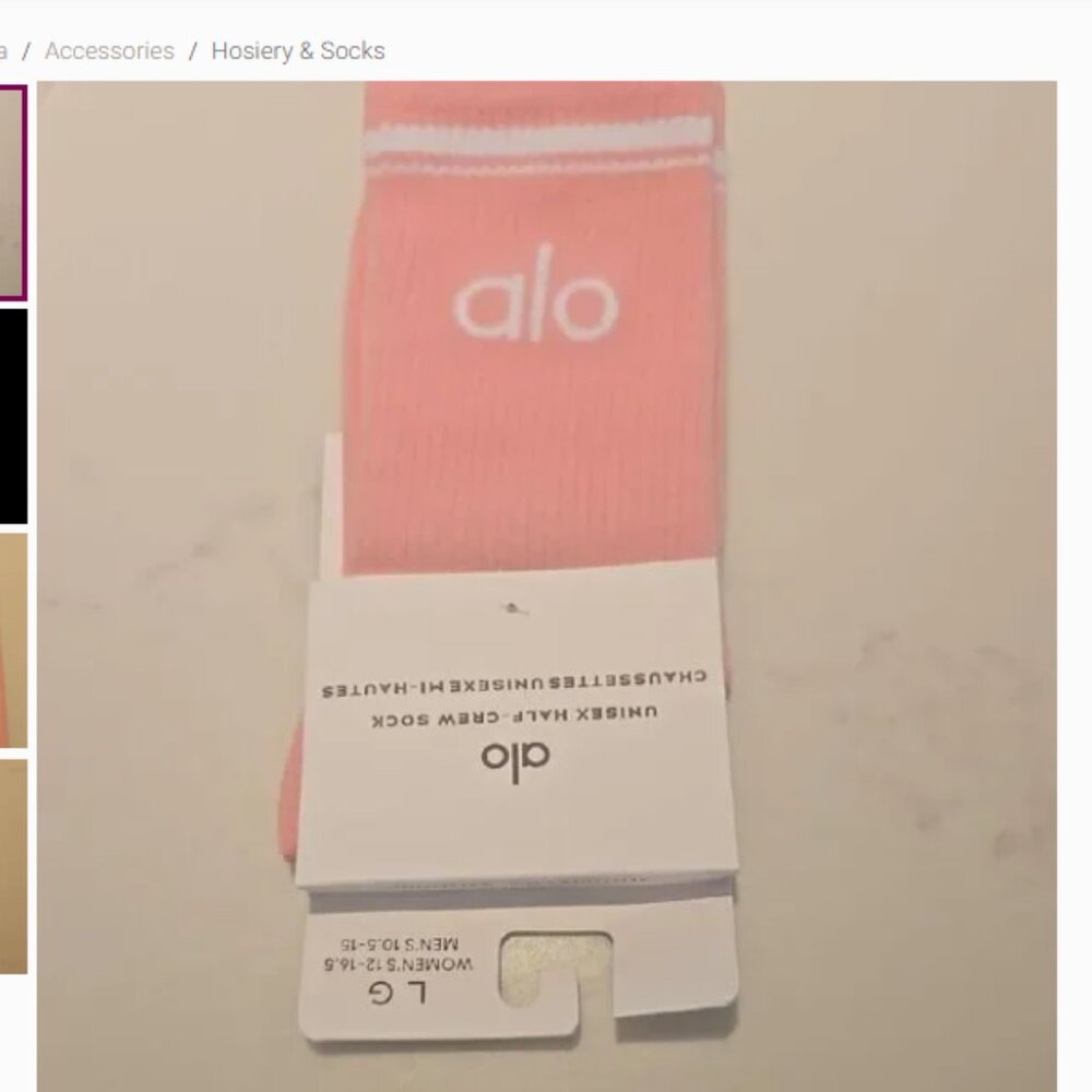 ALO Yoga Pink Crew Socks